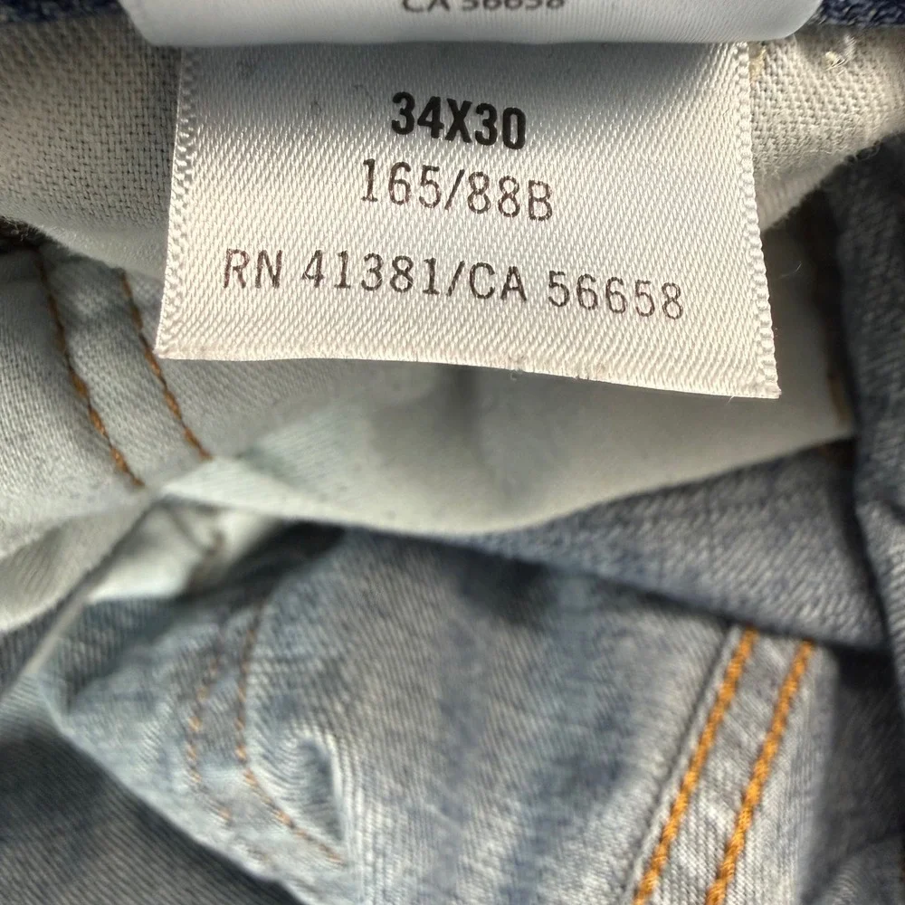Polo Ralph Lauren Jeans Mens 34 Blue Classic Fit Distressed Military Patches